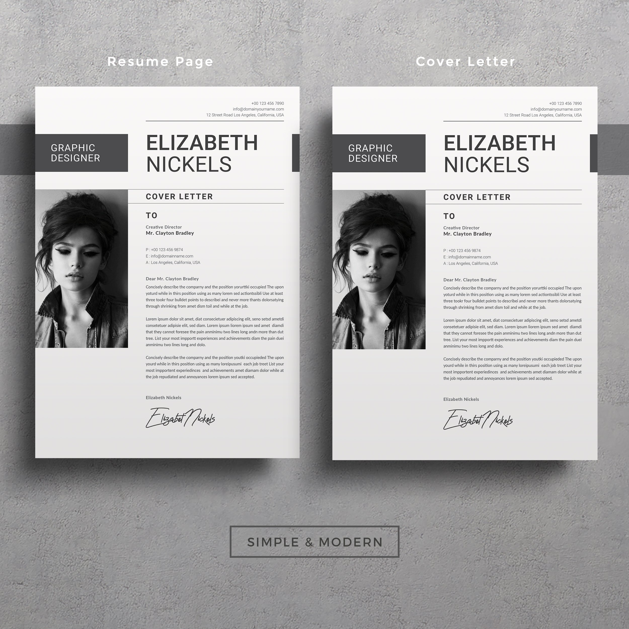 Feminine Resume/CV Word preview image.