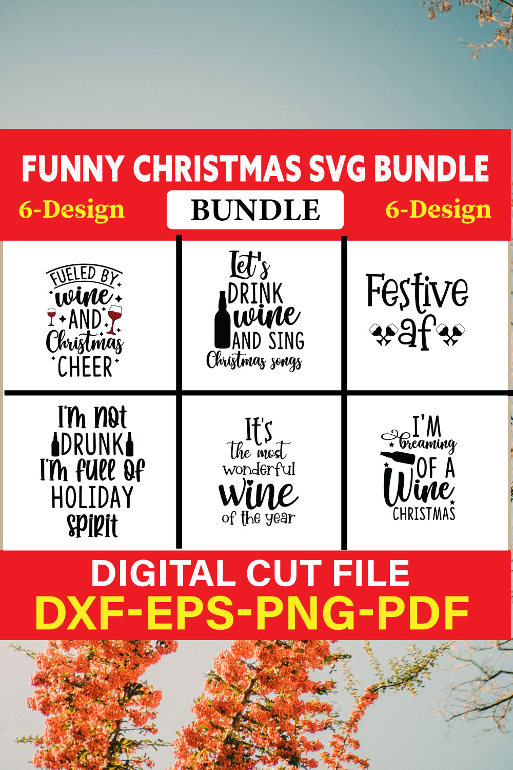 Christmas SVG Bundle / Funny Christmas SVG / Cut File Vol-05 pinterest preview image.