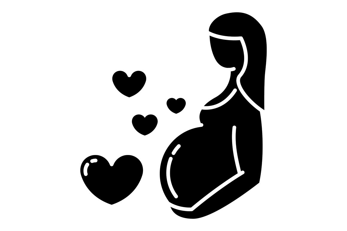 Pregnancy care glyph icon cover image.