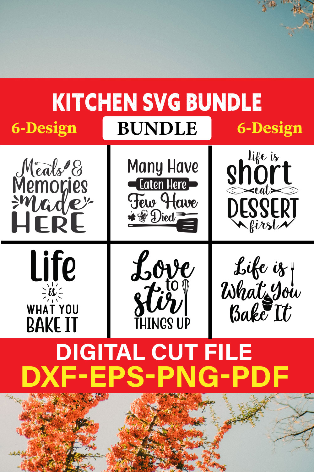 Kitchen T-shirt Design Bundle Vol-8 pinterest preview image.