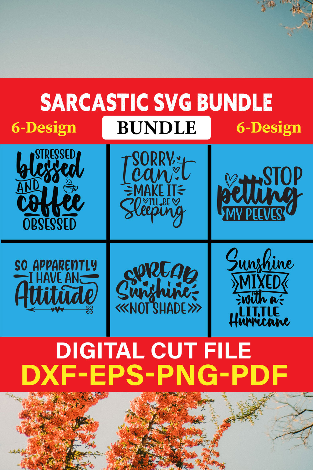 Sarcastic T-shirt Design Bundle Vol-10 pinterest preview image.