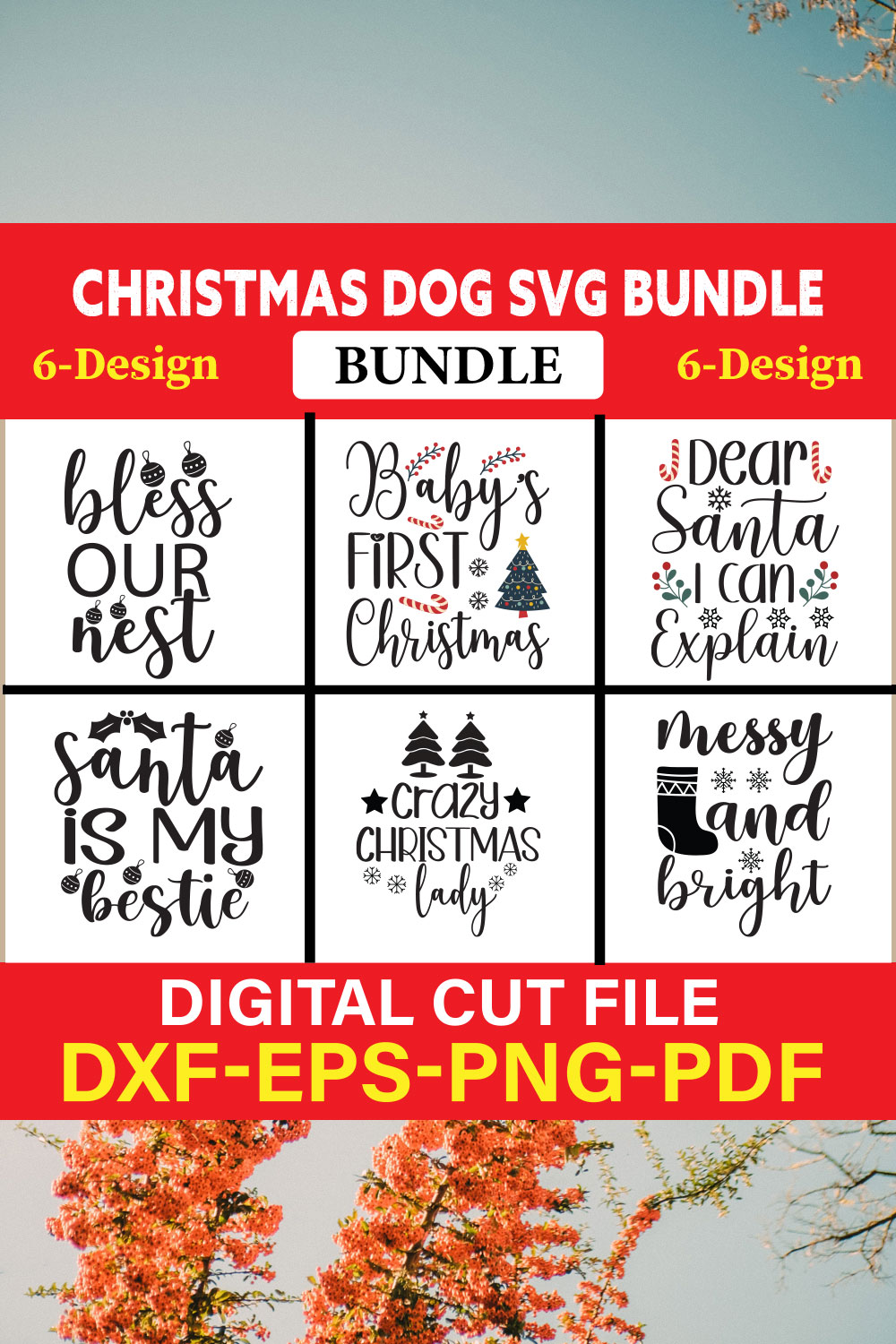 Christmas SVG Bundle / Funny Christmas SVG / Cut File vol-21 pinterest preview image.