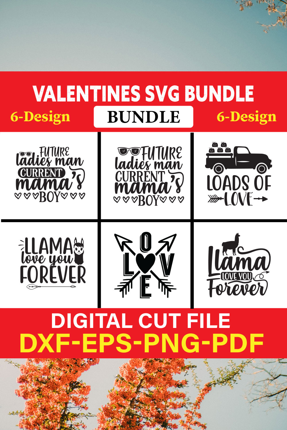 Valentines T-shirt Design Bundle Vol-26 pinterest preview image.