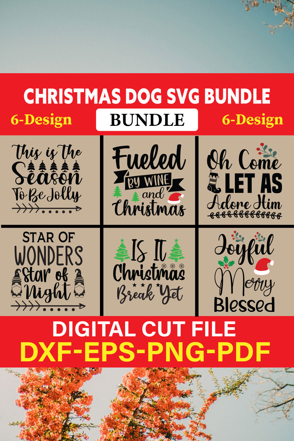 Christmas SVG Bundle / Funny Christmas SVG / Cut File vol-13 pinterest preview image.