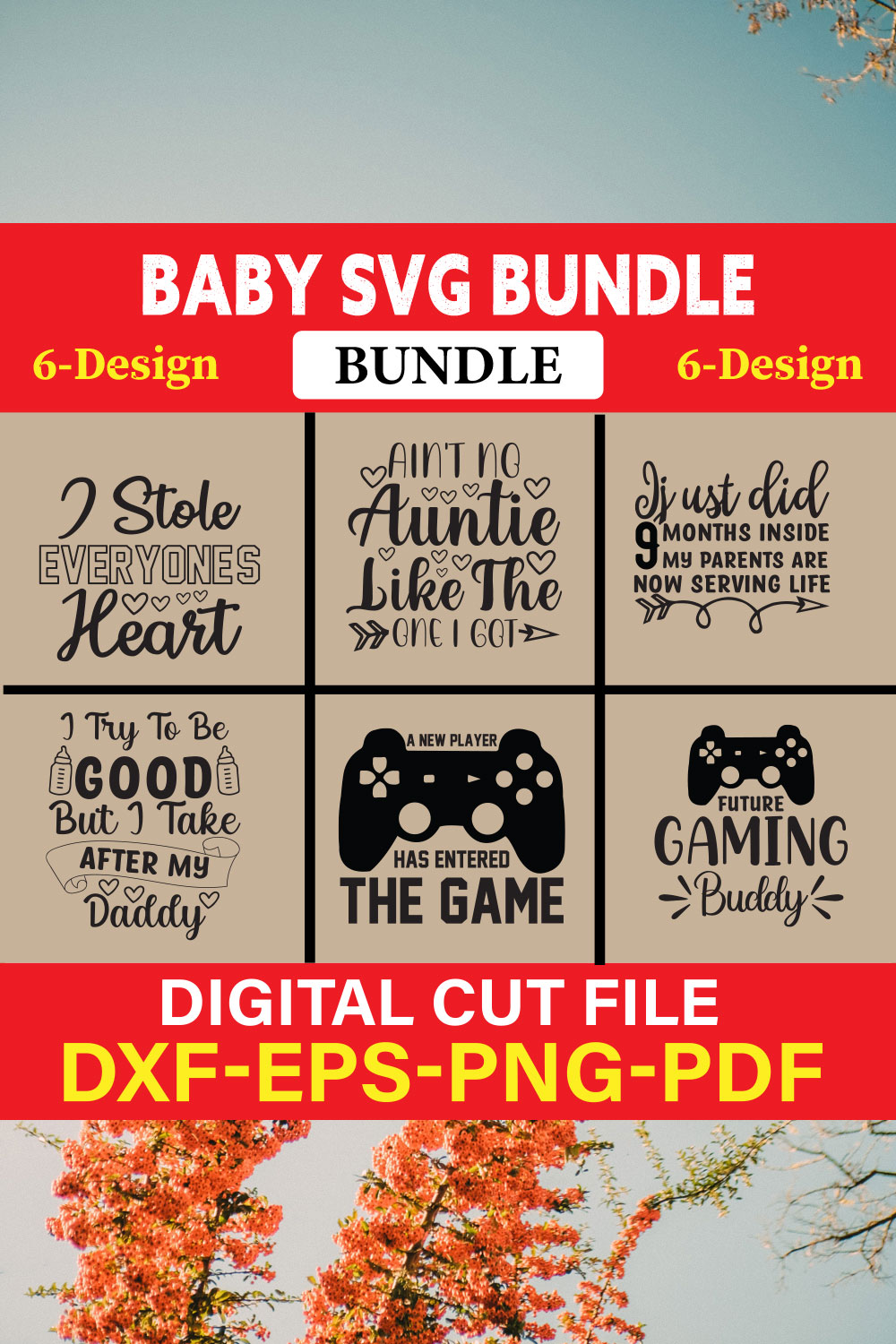 Baby SVG Bundle - Baby Girl Bundle Vol-03 pinterest preview image.