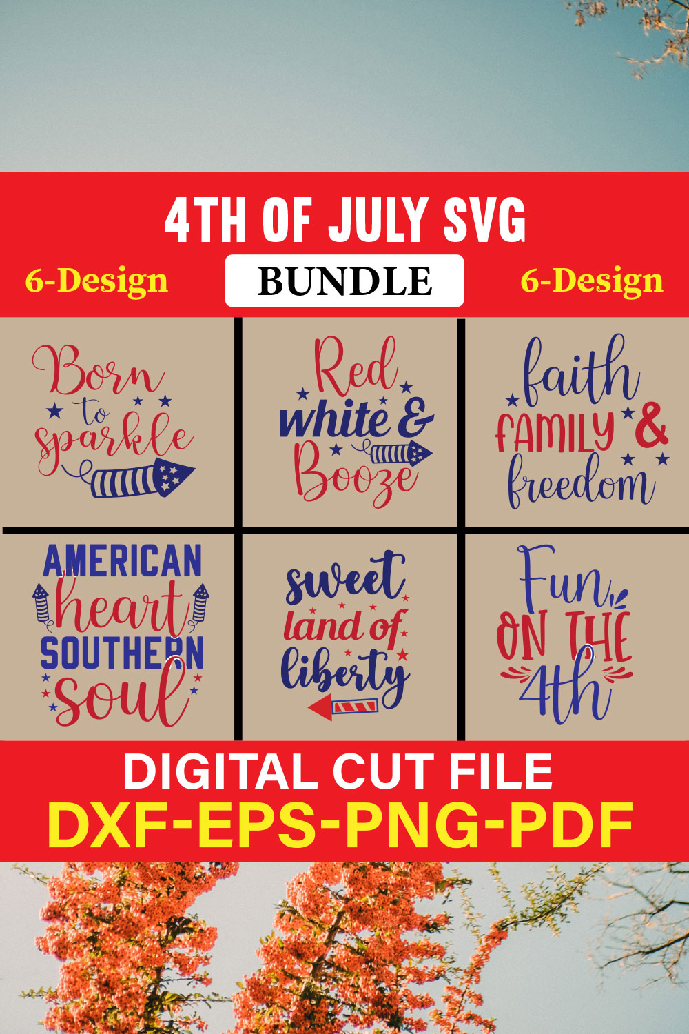 4th of July SVG Bundle, July 4th SVG, Fourth of July SVG Vol-05 pinterest preview image.
