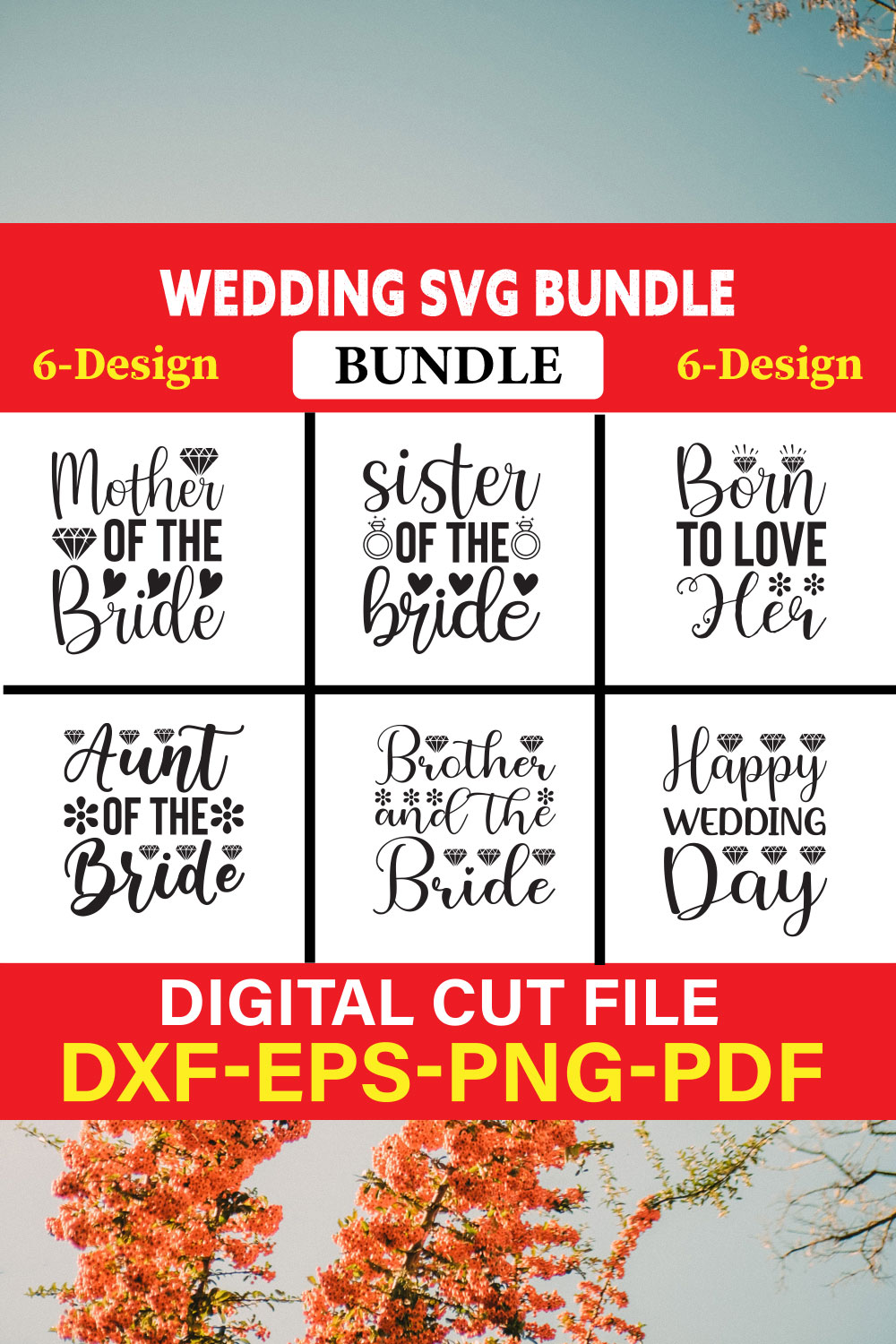 Wedding T-shirt Design Bundle Vol-2 pinterest preview image.