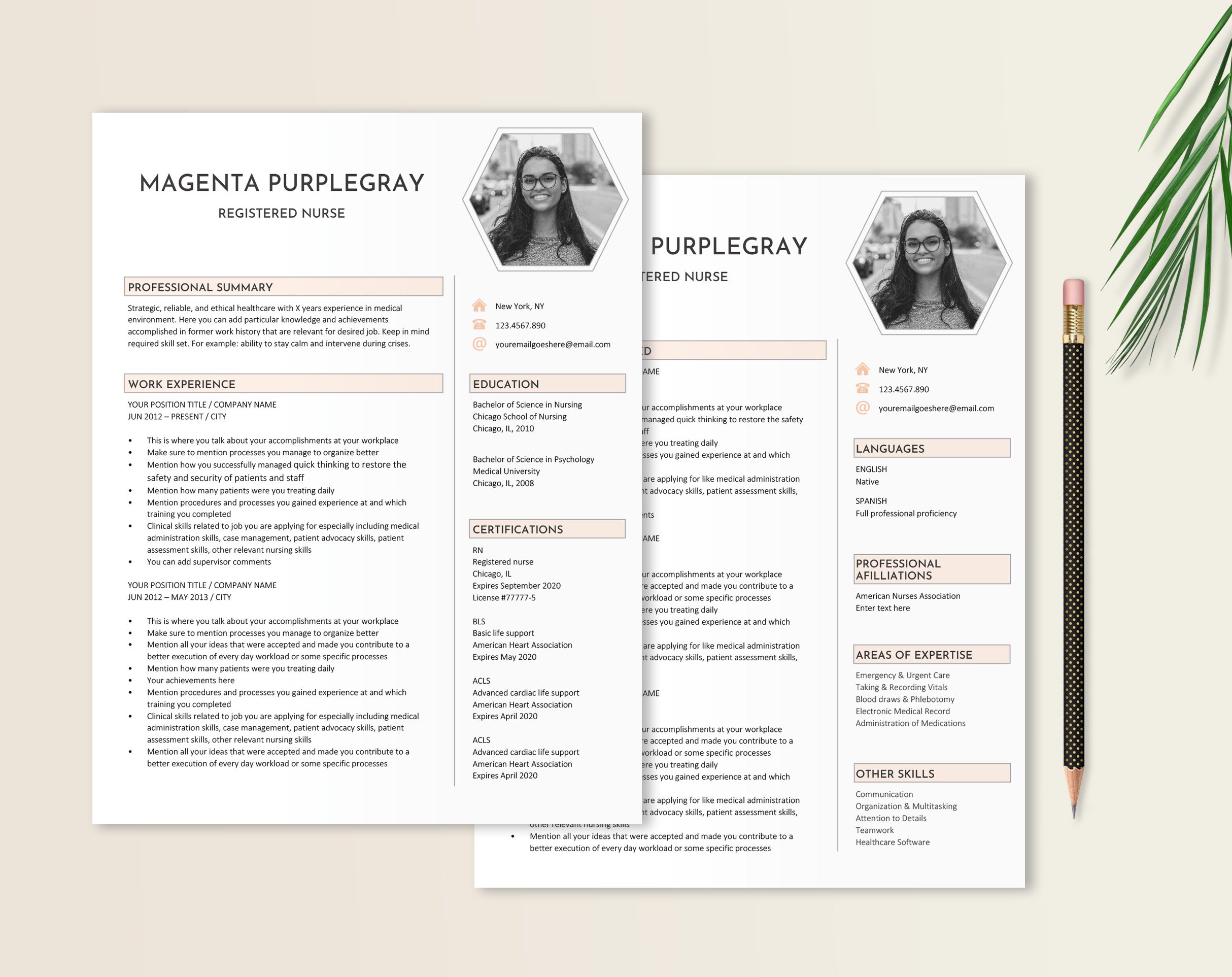 Medical Resume Template Word preview image.