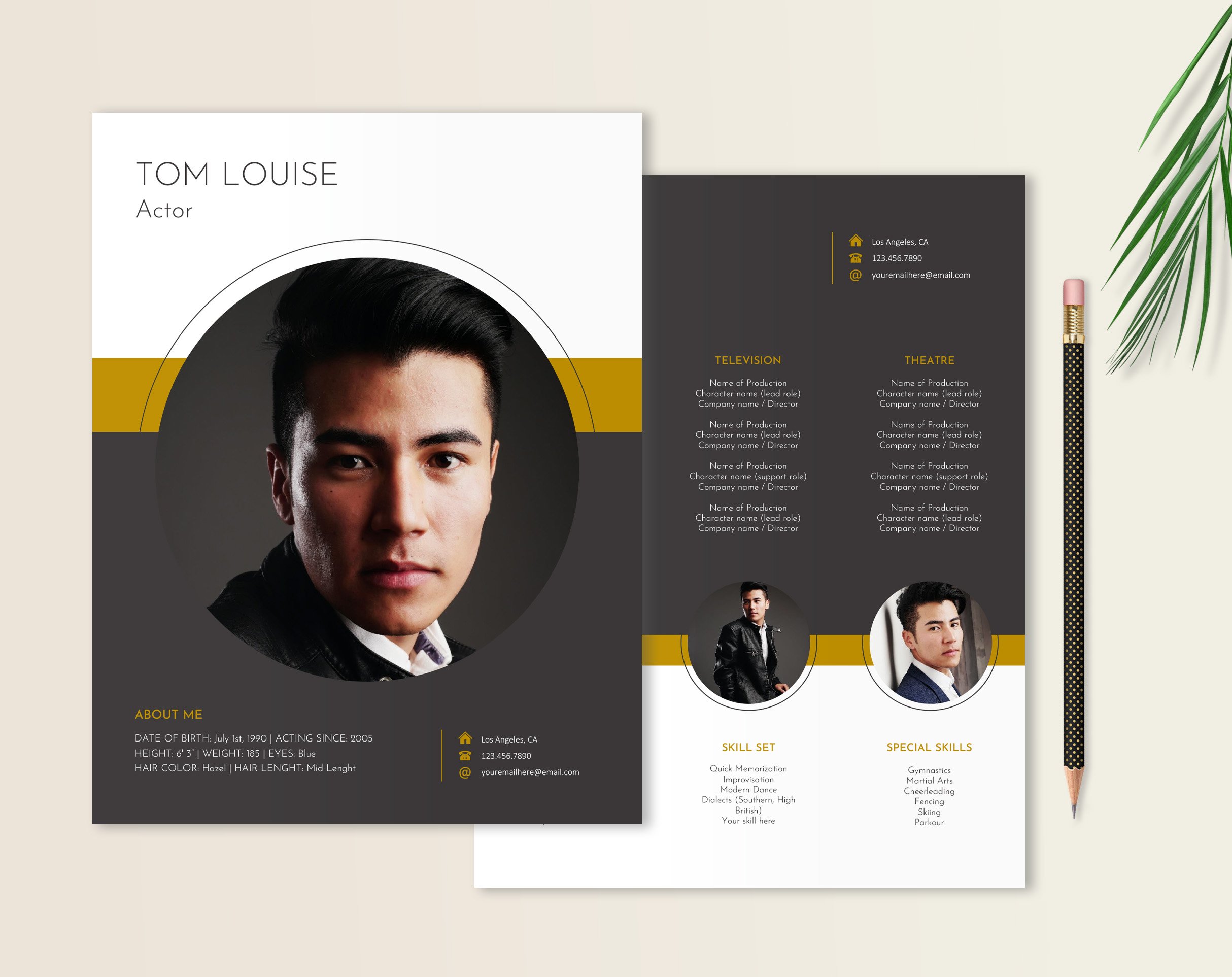 Actor Resume Template preview image.