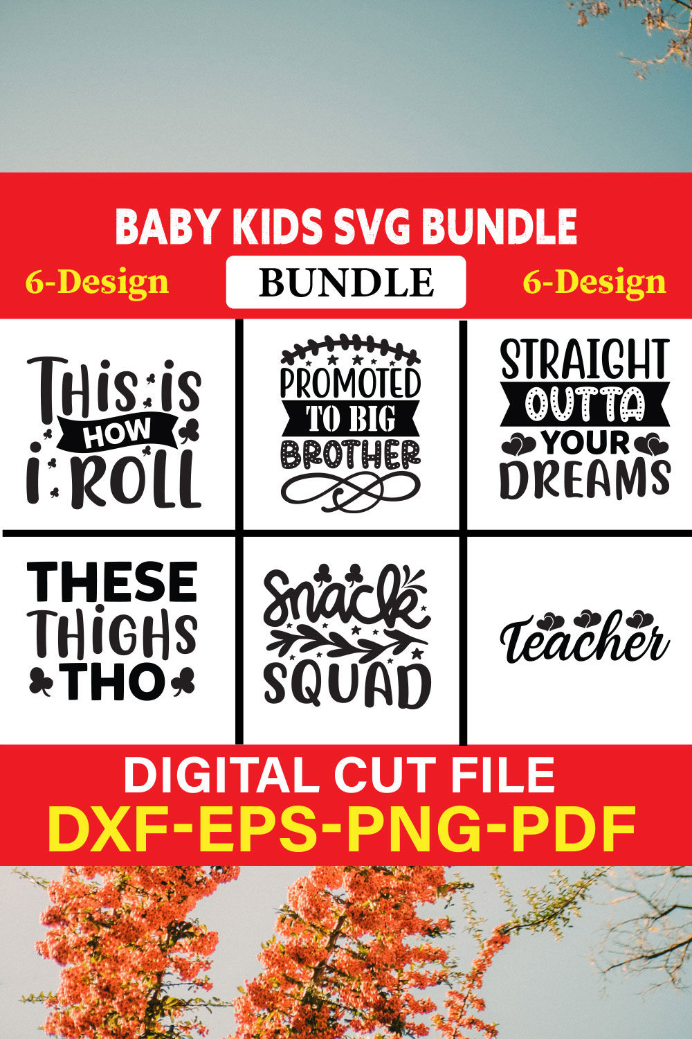 Baby Kids T-shirt Design Bundle Vol-8 pinterest preview image.