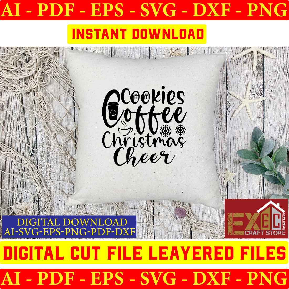 Christmas Pot Holder Svg Design preview image.