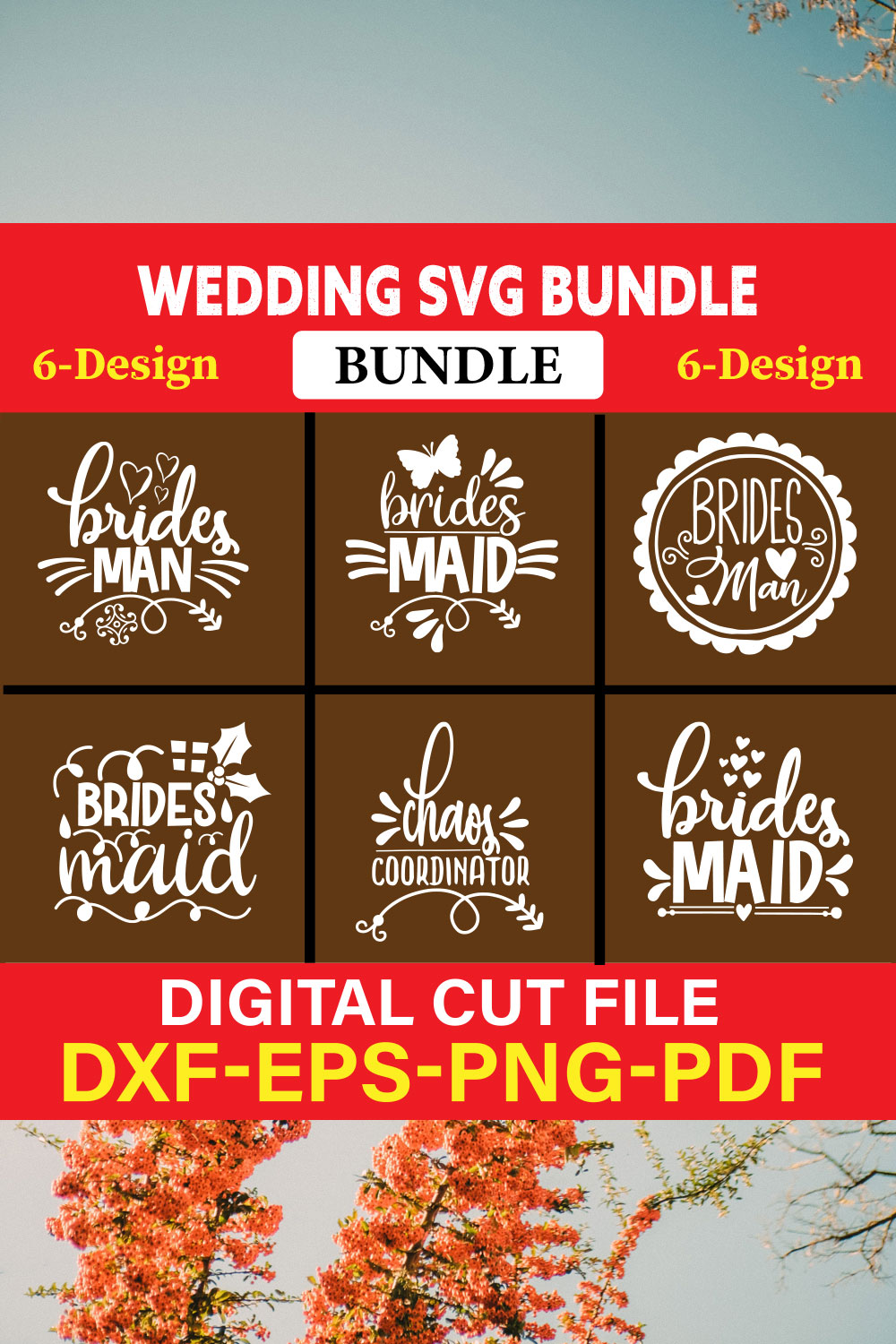 Wedding T-shirt Design Bundle Vol-13 pinterest preview image.