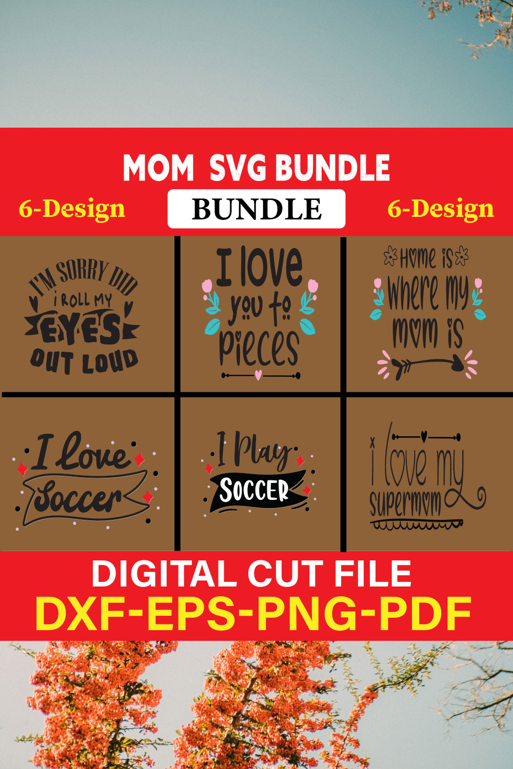 Mom T-shirt Design Bundle Vol-4 pinterest preview image.