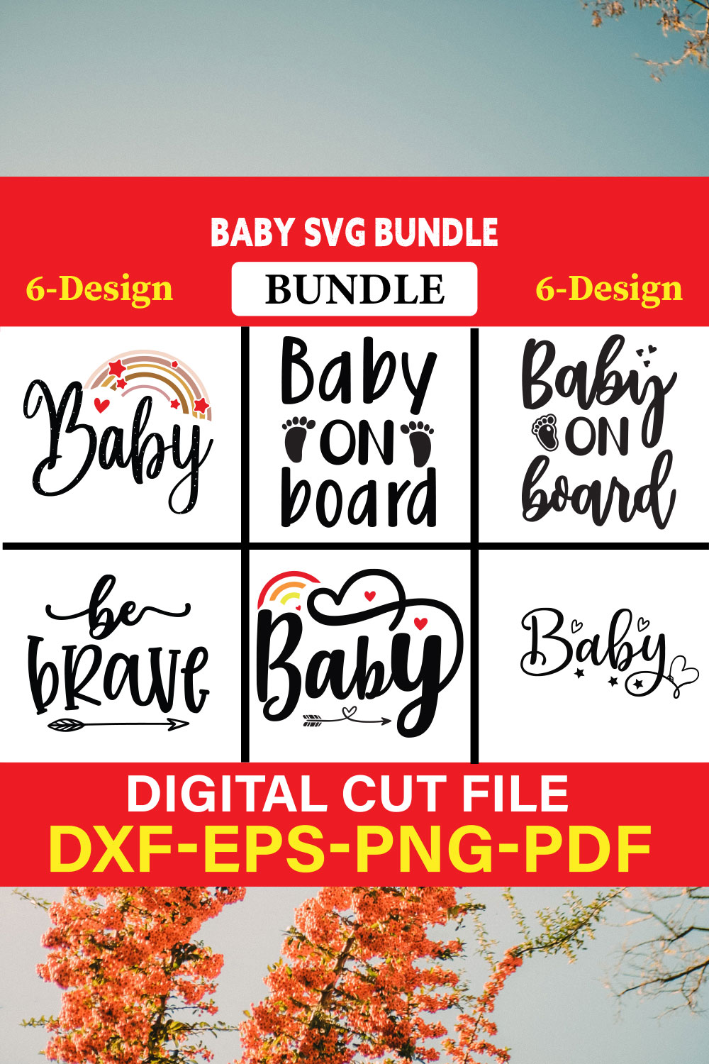 Baby T-shirt Design Bundle Vol-9 pinterest preview image.