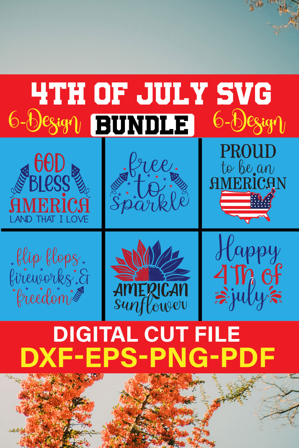 4th of July SVG Bundle Vol-1 pinterest preview image.