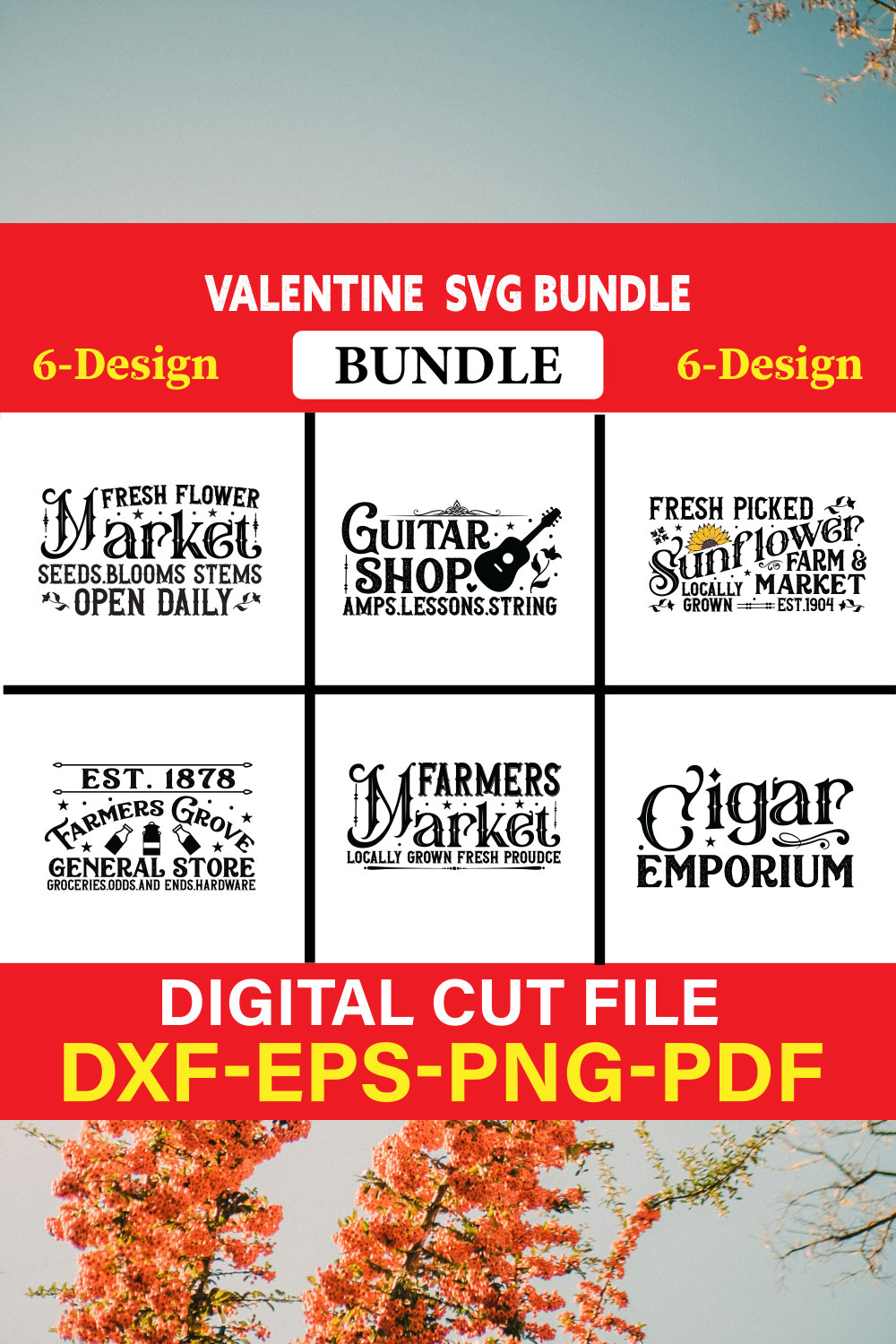 Valentine T-shirt Design Bundle Vol-6 pinterest preview image.