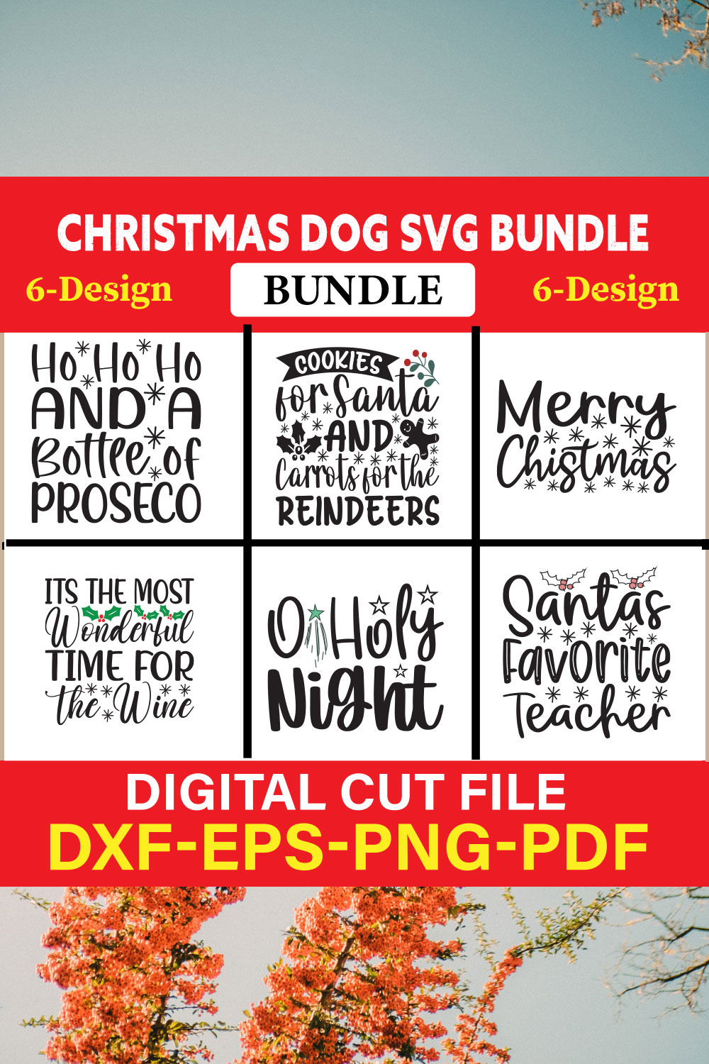 Christmas SVG Bundle / Funny Christmas SVG / Cut File vol-25 pinterest preview image.