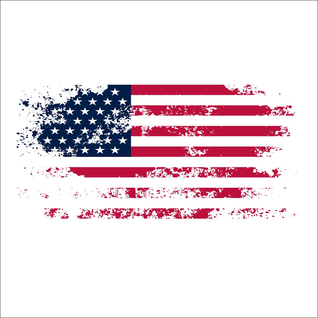 American flag painted on a white background.