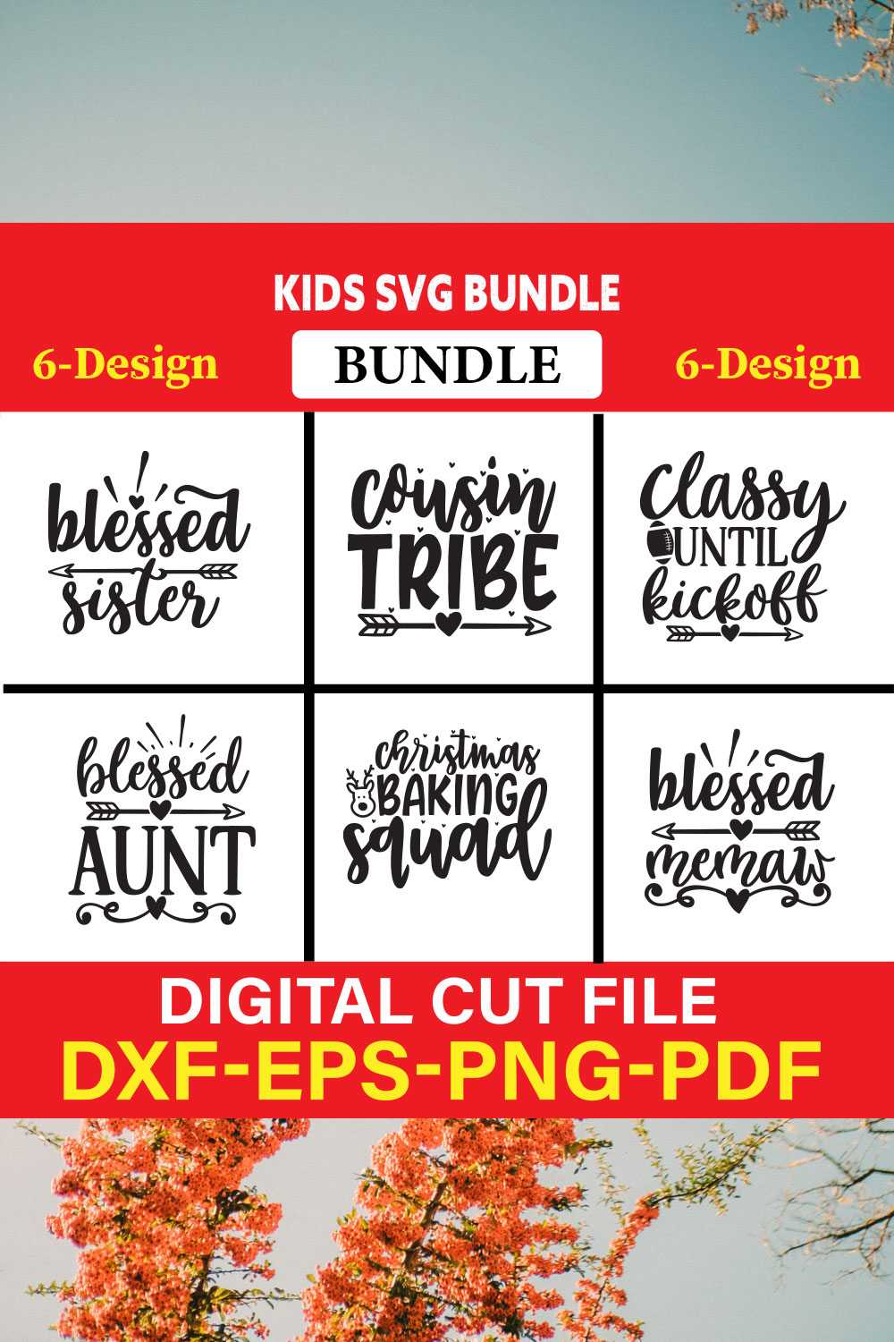 Kids T-shirt Design Bundle Vol-2 pinterest preview image.