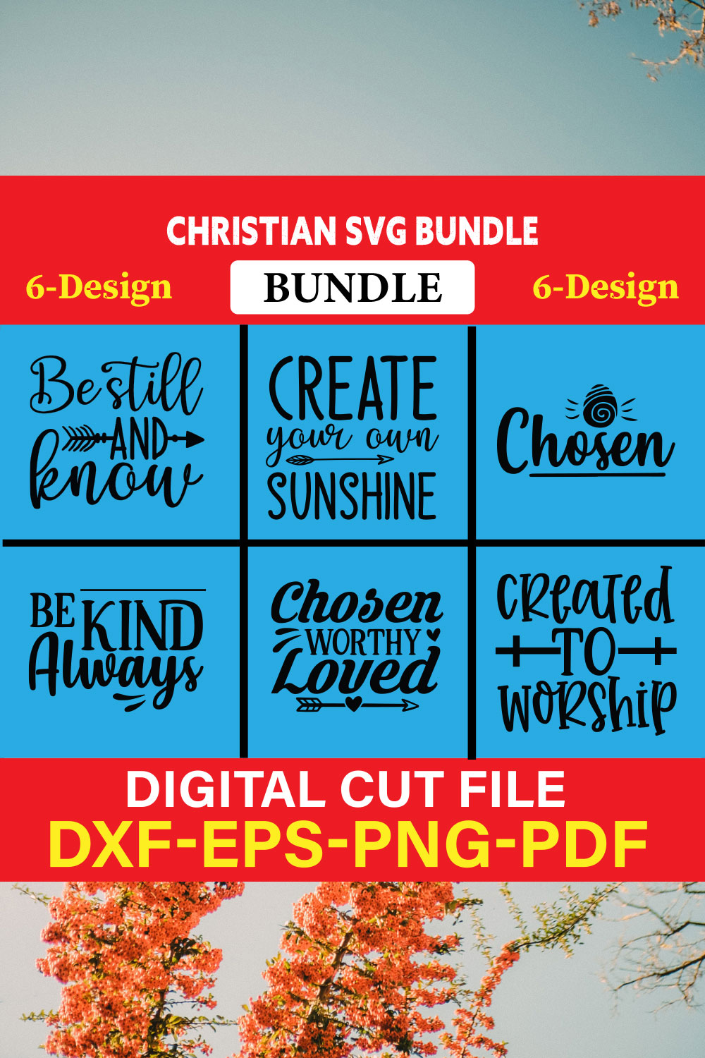 Christian T-shirt Design Bundle Vol-5 pinterest preview image.