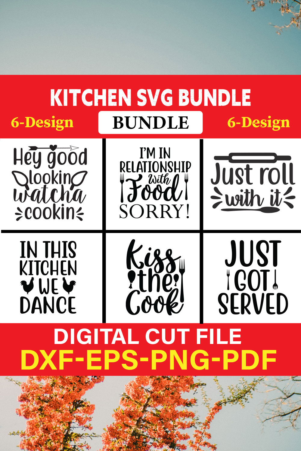 Kitchen T-shirt Design Bundle Vol-6 pinterest preview image.