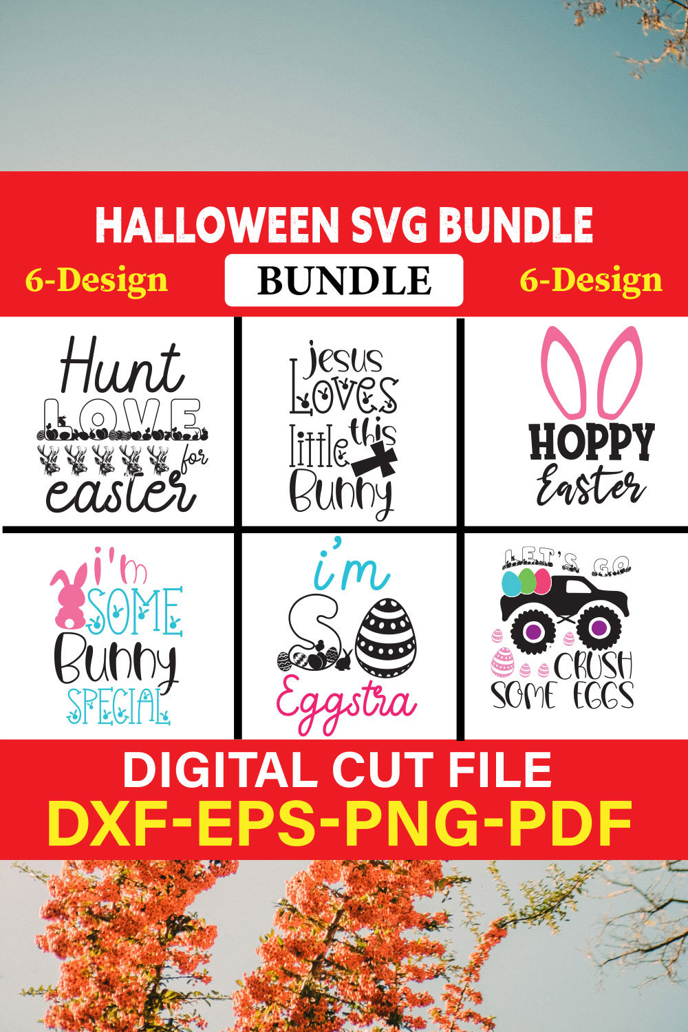 Halloween T-shirt Design Bundle Vol-20 pinterest preview image.