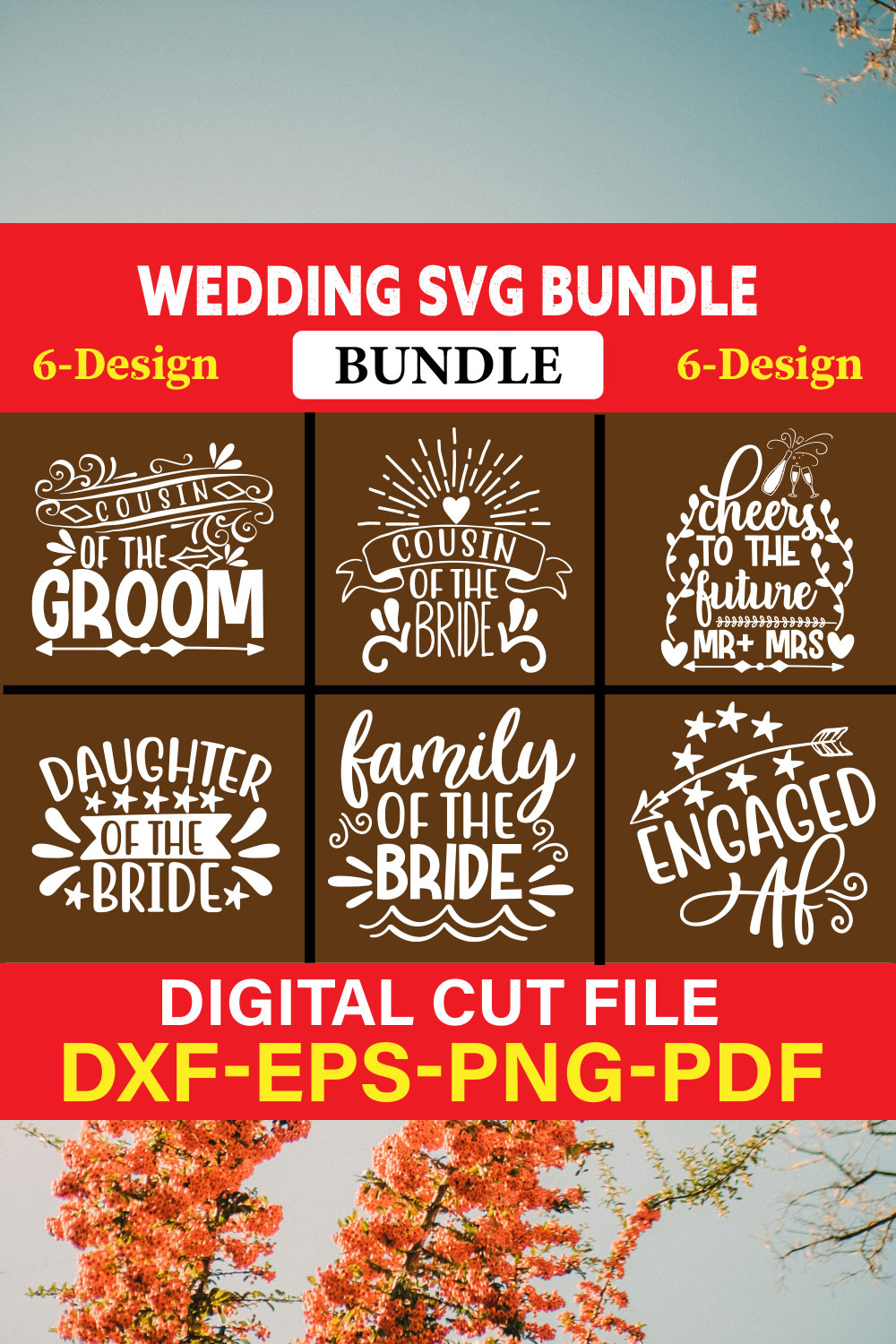 Wedding T-shirt Design Bundle Vol-14 pinterest preview image.