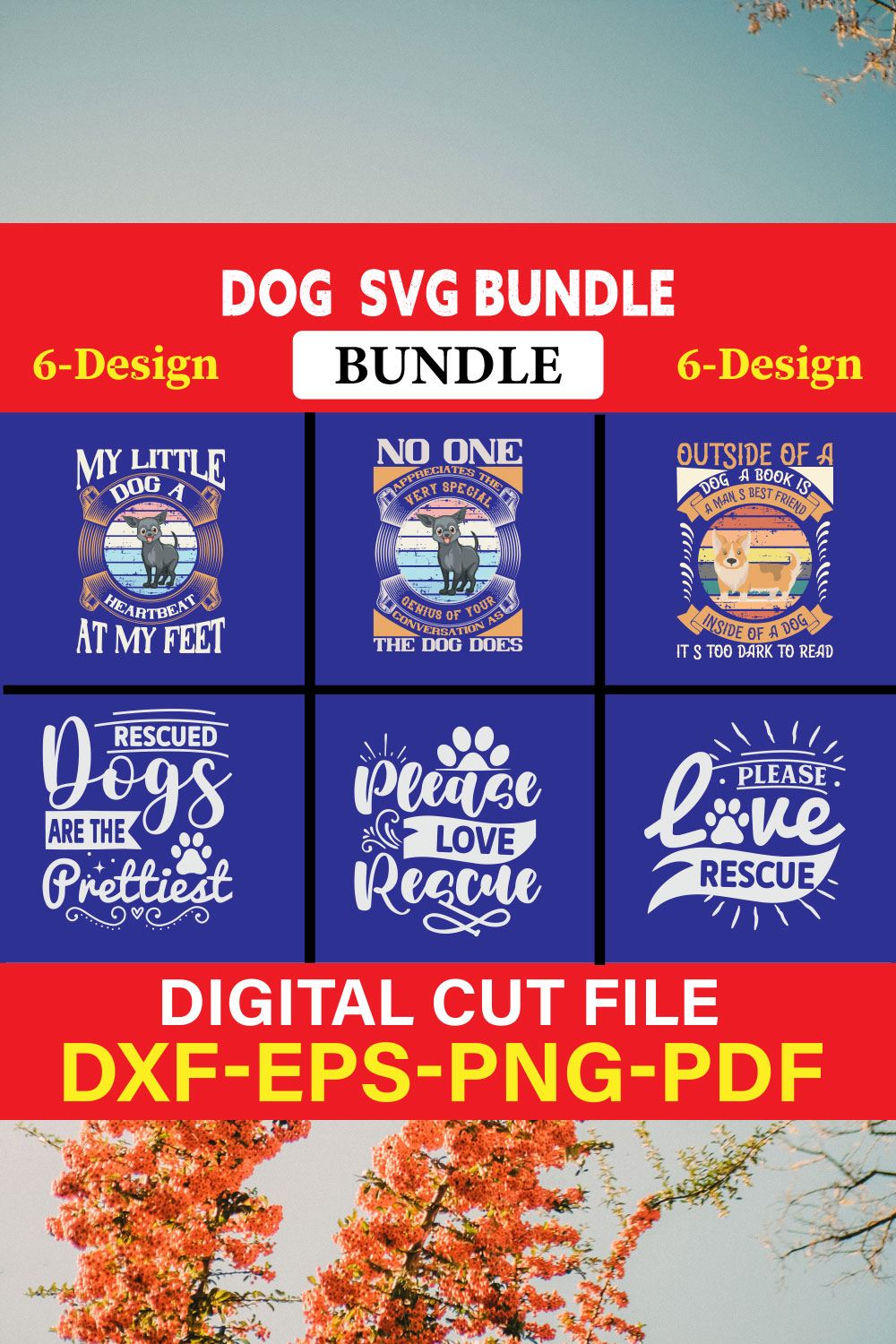 Dog T-shirt Design Bundle Vol-5 pinterest preview image.