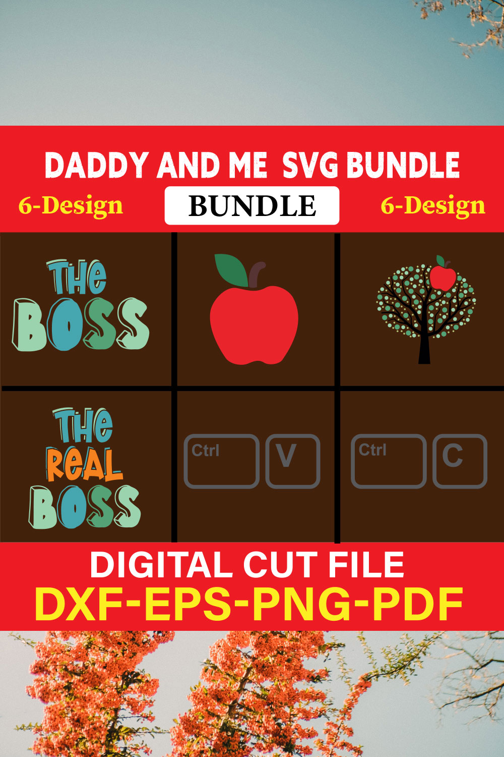 Daddy And Me T-shirt Design Bundle Vol-4 pinterest preview image.