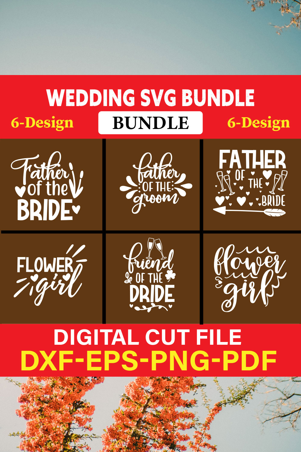 Wedding T-shirt Design Bundle Vol-15 pinterest preview image.