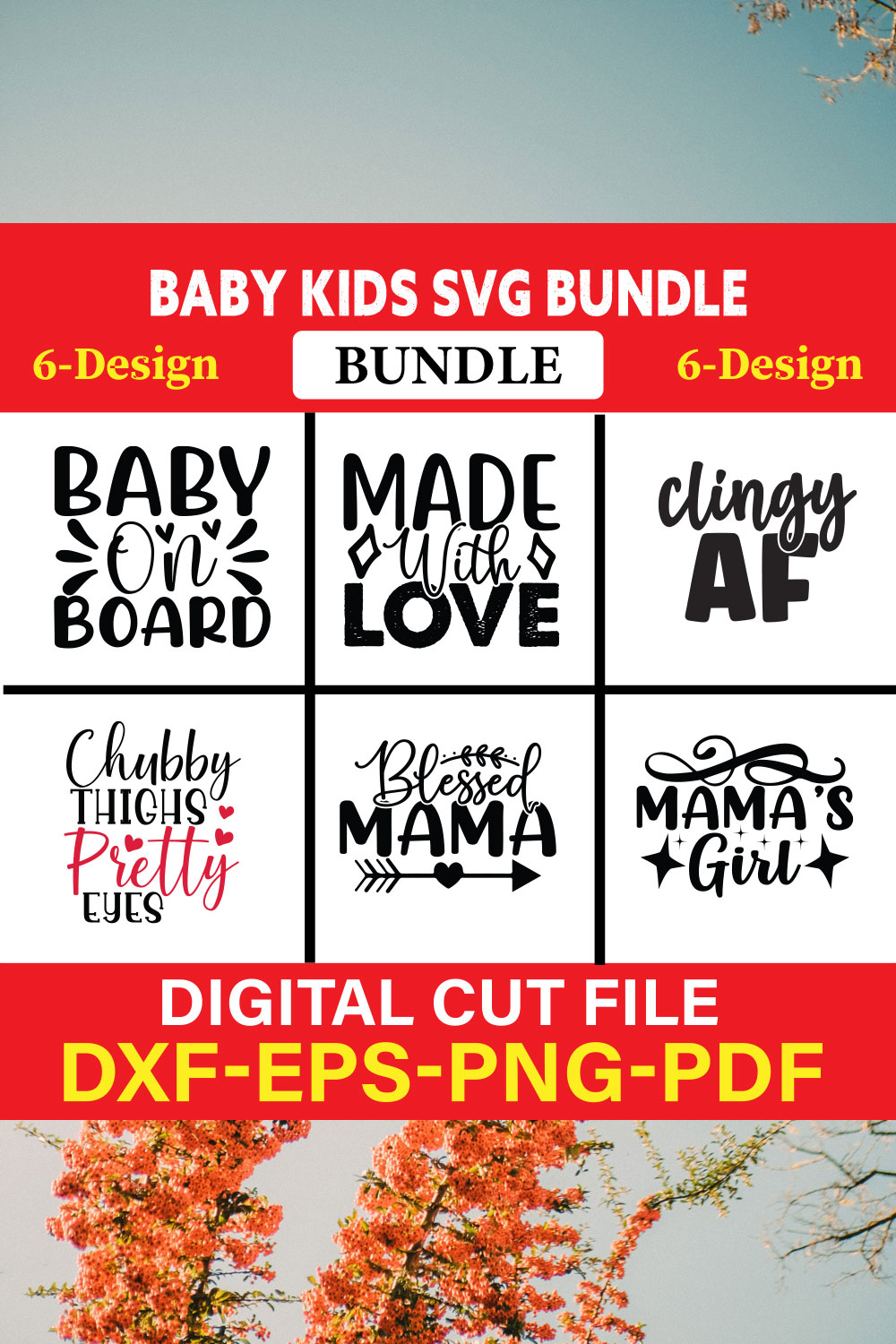 Baby Kids T-shirt Design Bundle Vol-4 pinterest preview image.