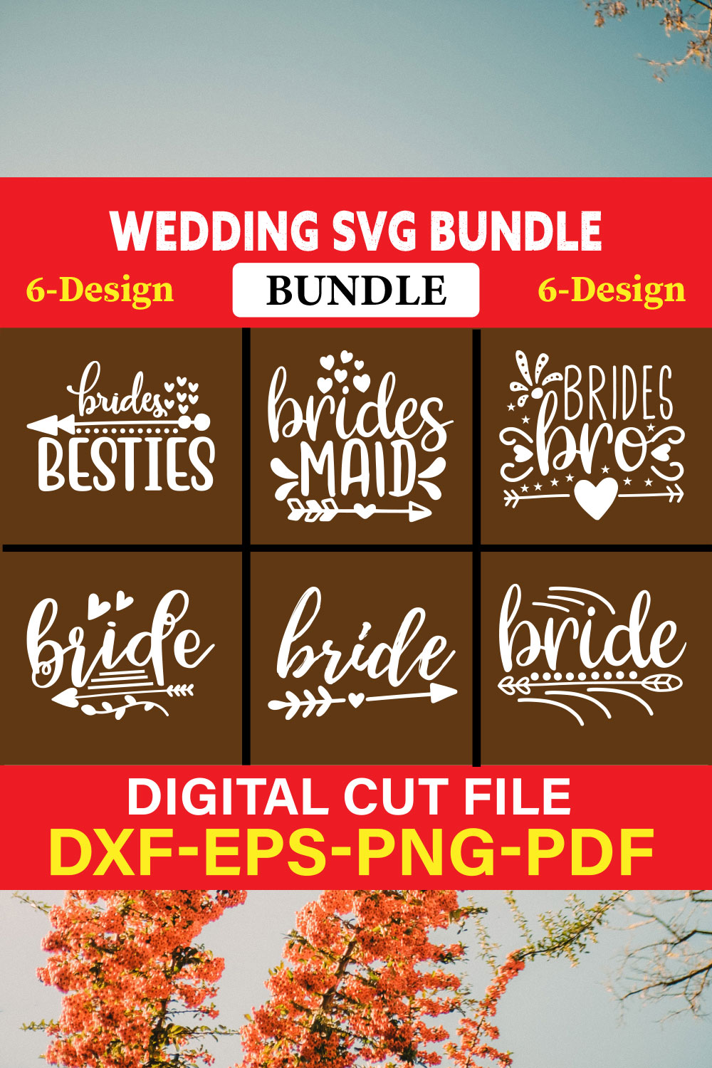 Wedding T-shirt Design Bundle Vol-12 pinterest preview image.