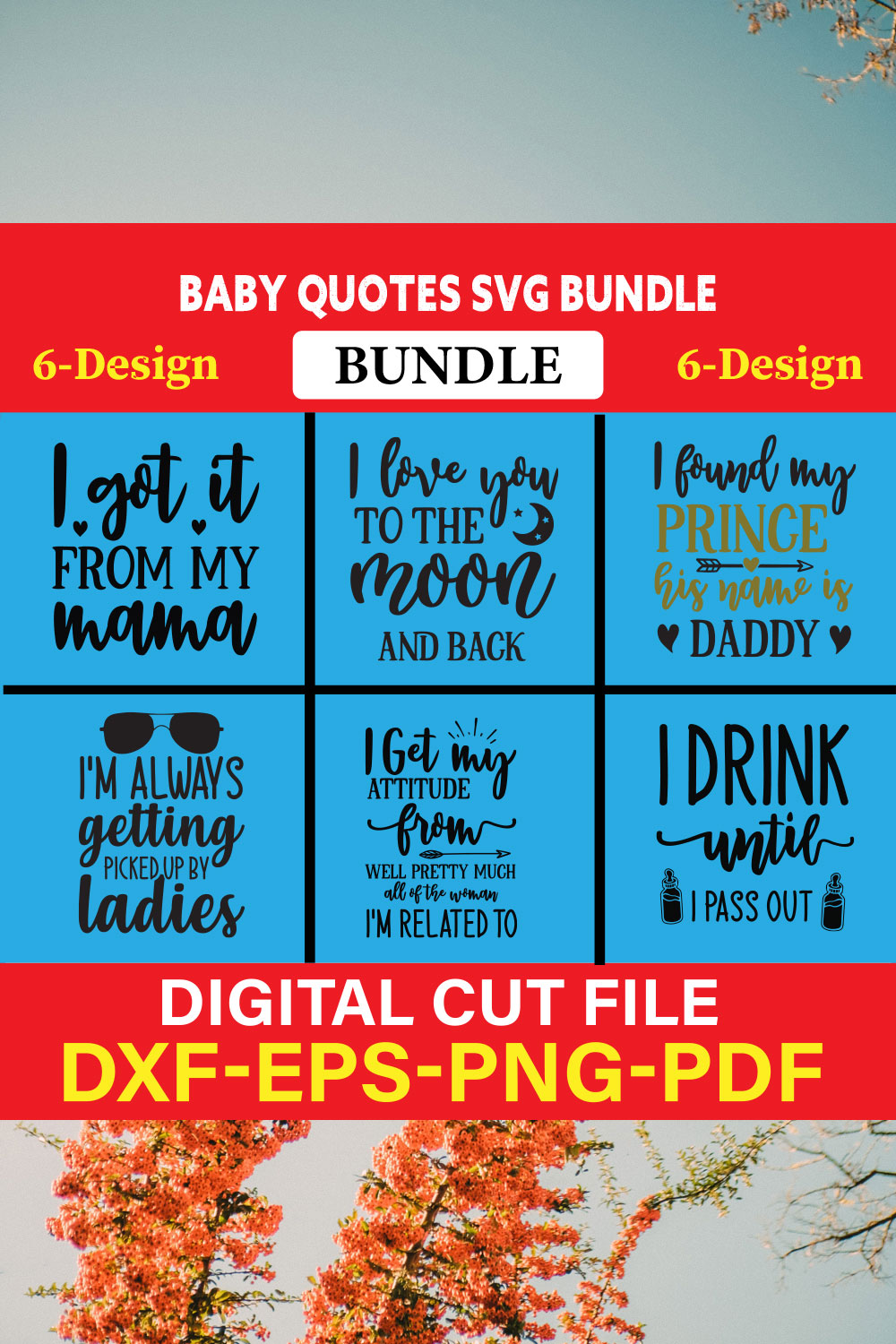 Baby T-shirt Design Bundle Vol-17 pinterest preview image.
