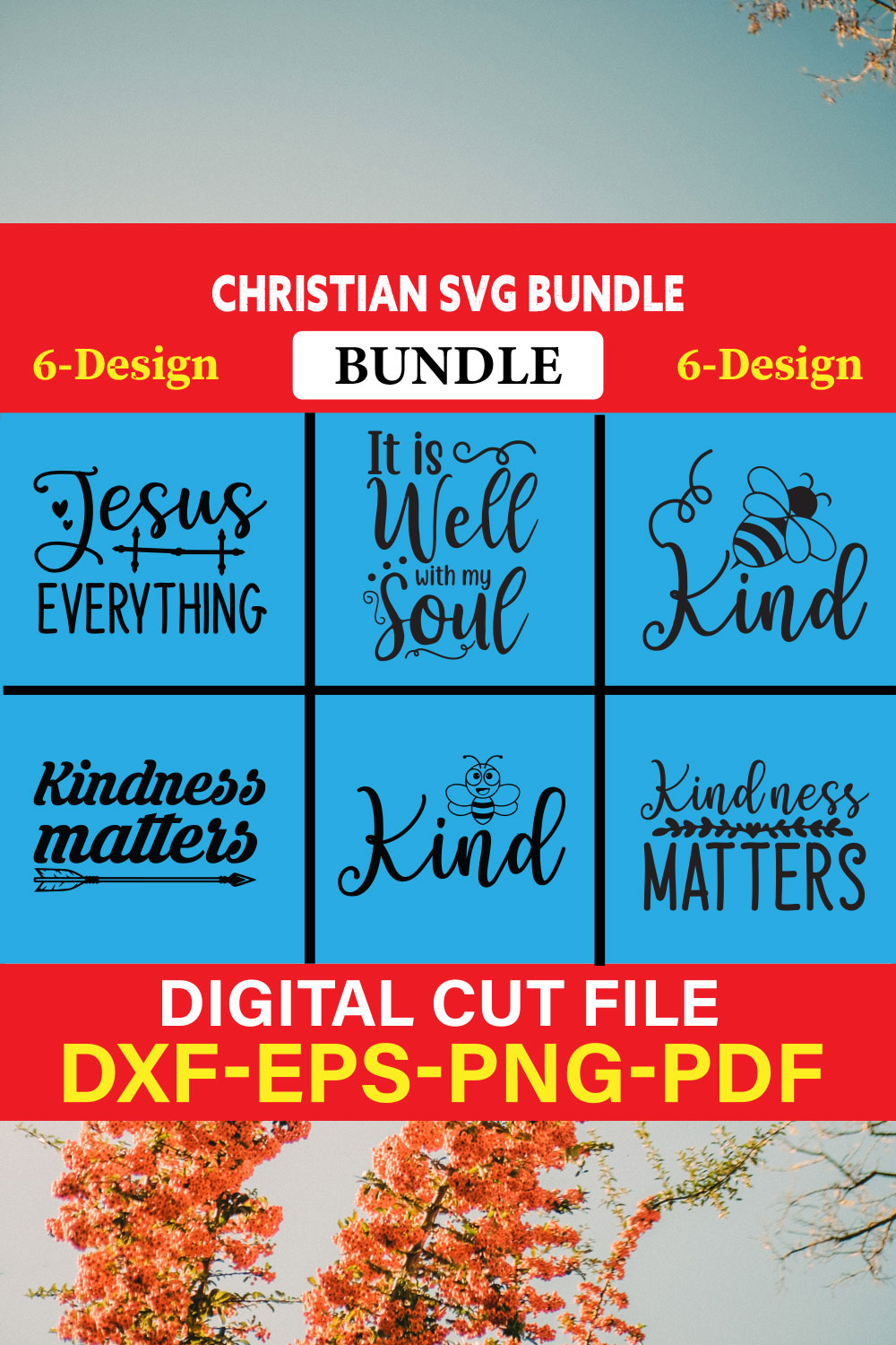 Christian T-shirt Design Bundle Vol-14 pinterest preview image.