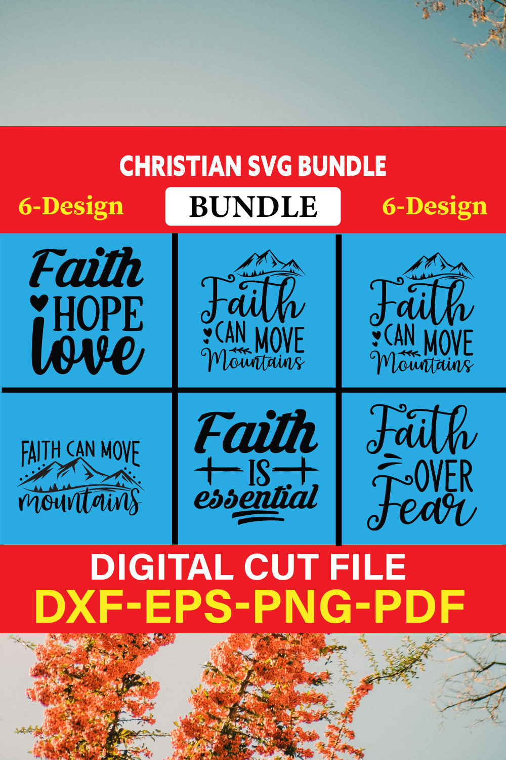 Christian T-shirt Design Bundle Vol-7 pinterest preview image.