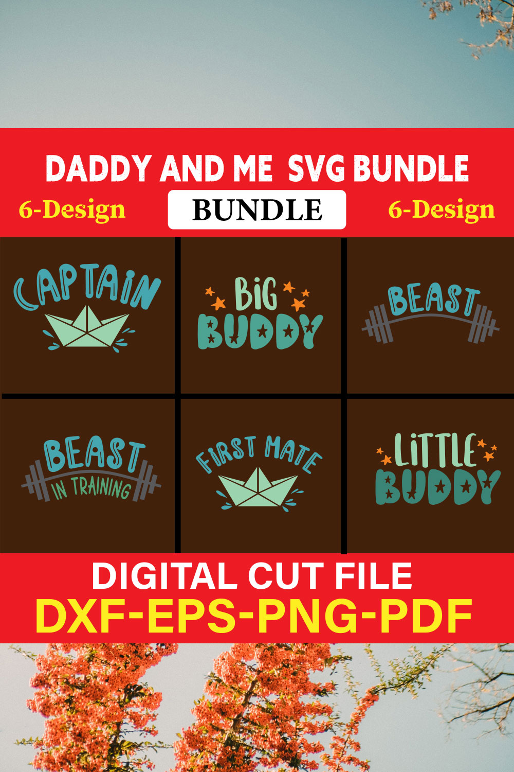 Daddy And Me T-shirt Design Bundle Vol-5 pinterest preview image.