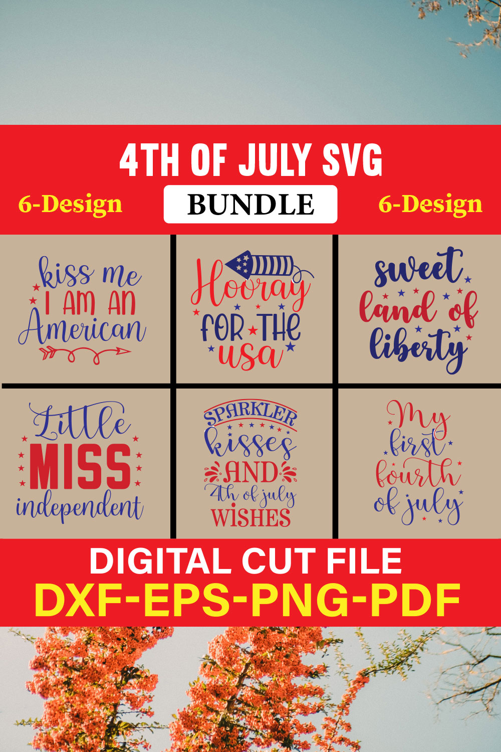 4th of July SVG Bundle, July 4th SVG, Fourth of July SVG Vol-03 pinterest preview image.