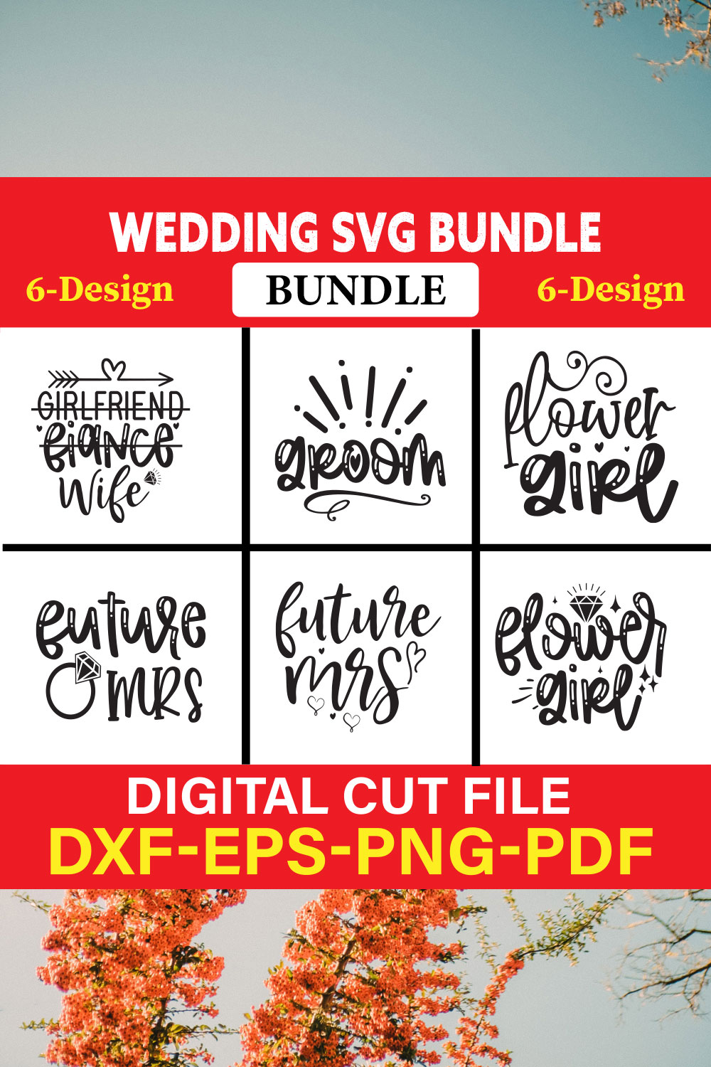 Wedding T-shirt Design Bundle Vol-5 pinterest preview image.