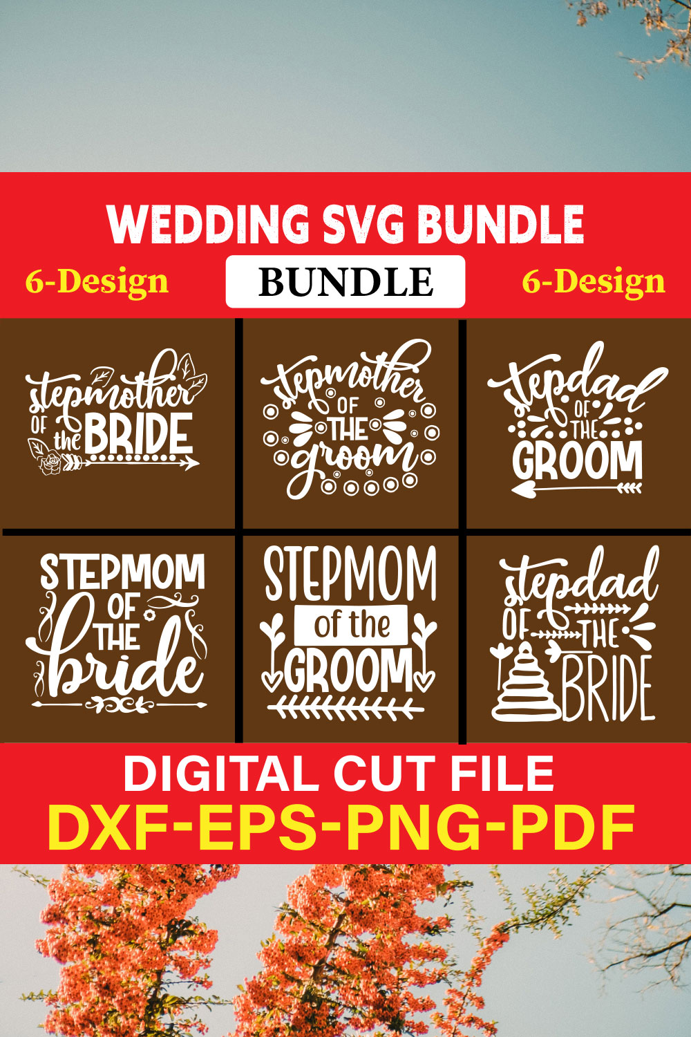 Wedding T-shirt Design Bundle Vol-27 pinterest preview image.