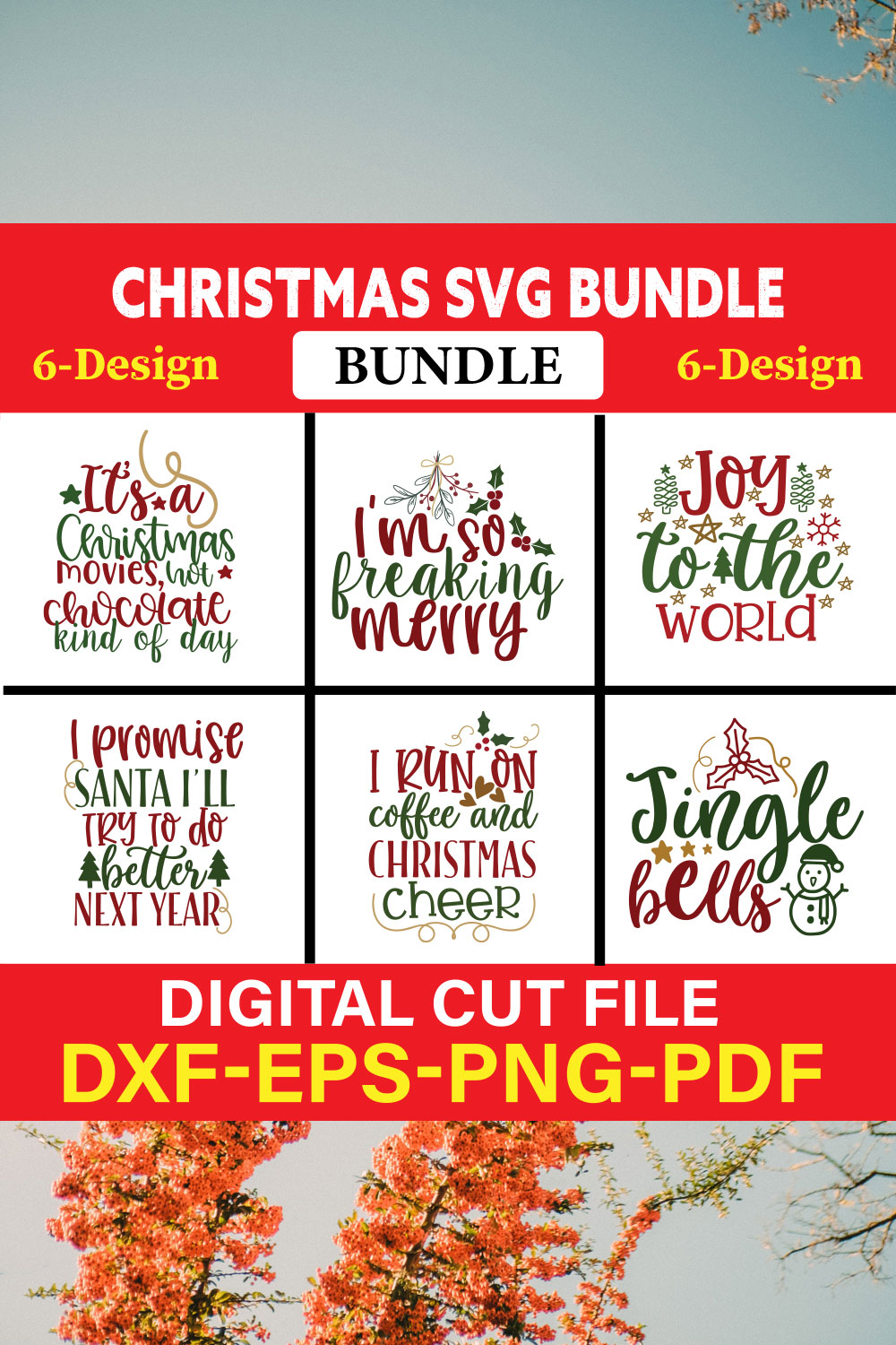 Christmas T-shirt Design Bundle Vol-28 pinterest preview image.