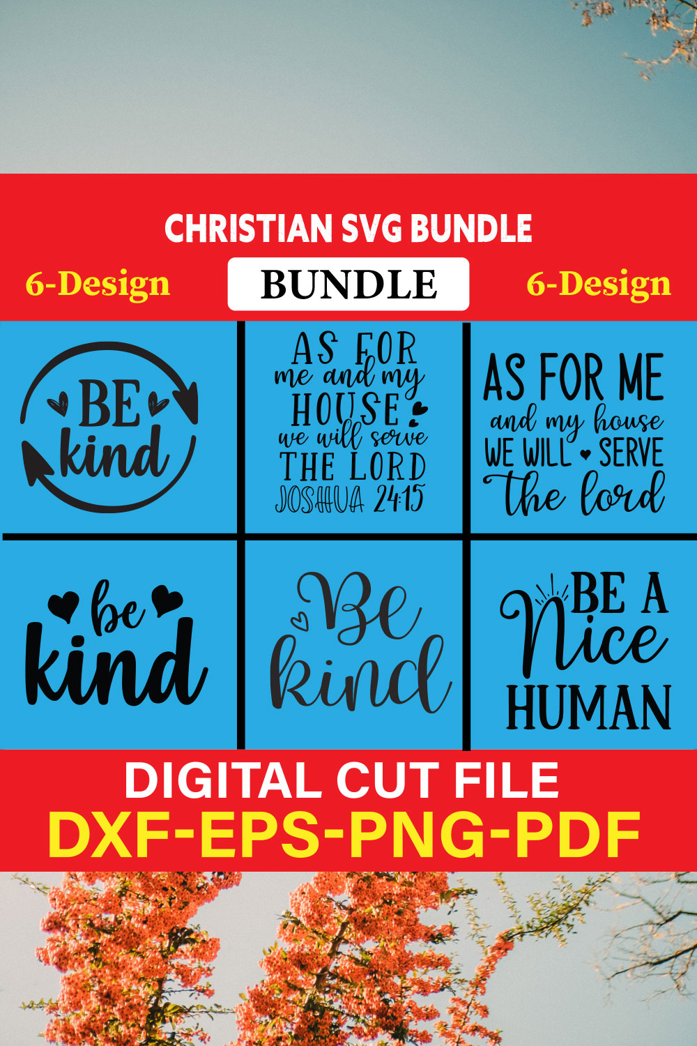 Christian T-shirt Design Bundle Vol-4 pinterest preview image.