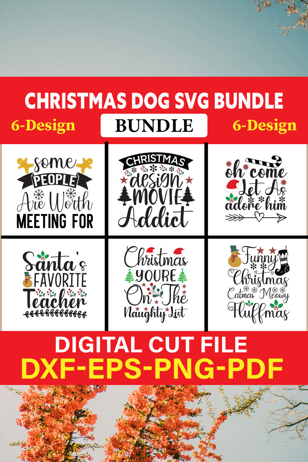 Christmas SVG Bundle / Funny Christmas SVG / Cut File vol-16 pinterest preview image.