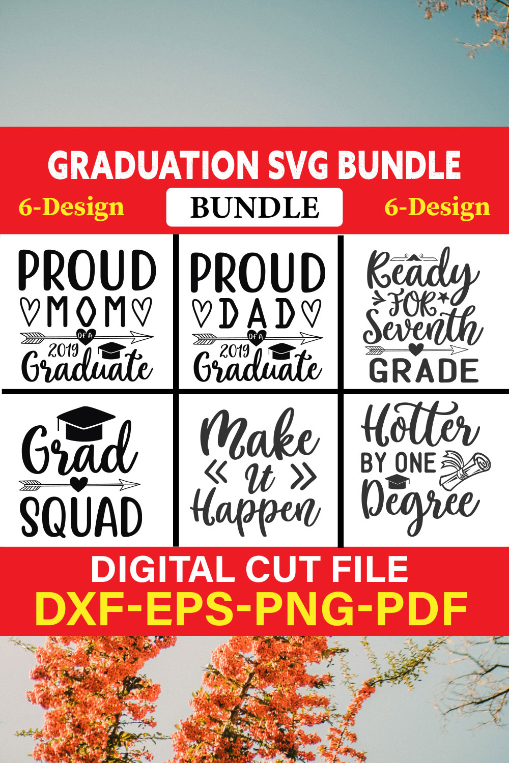 Graduation T-shirt Design Bundle Vol-2 pinterest preview image.