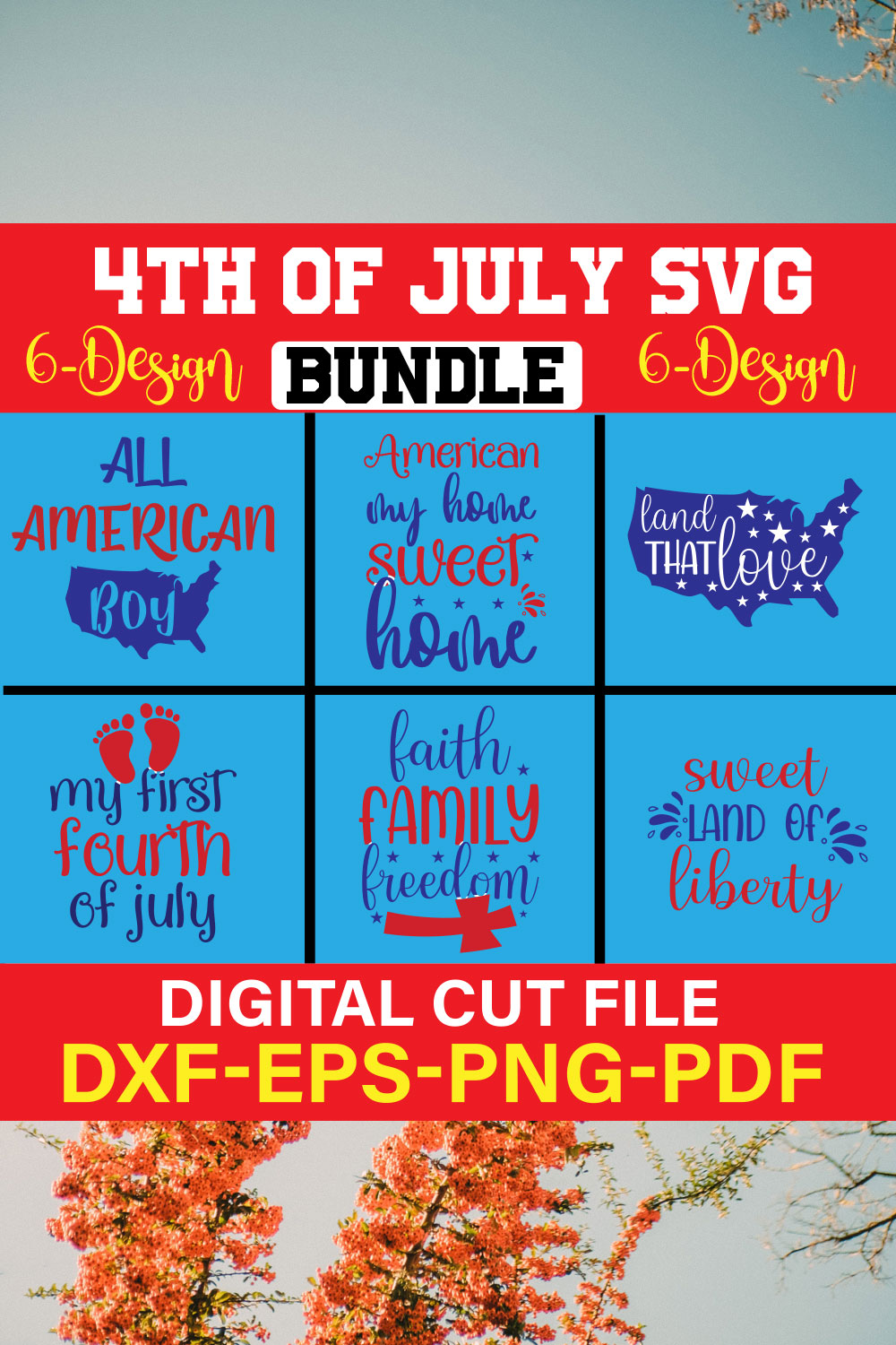 4th of July SVG Bundle Vol-2 pinterest preview image.