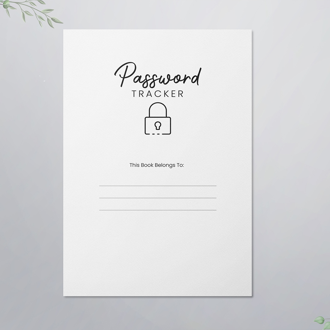Password Tracker Logbook KDP Interior preview image.