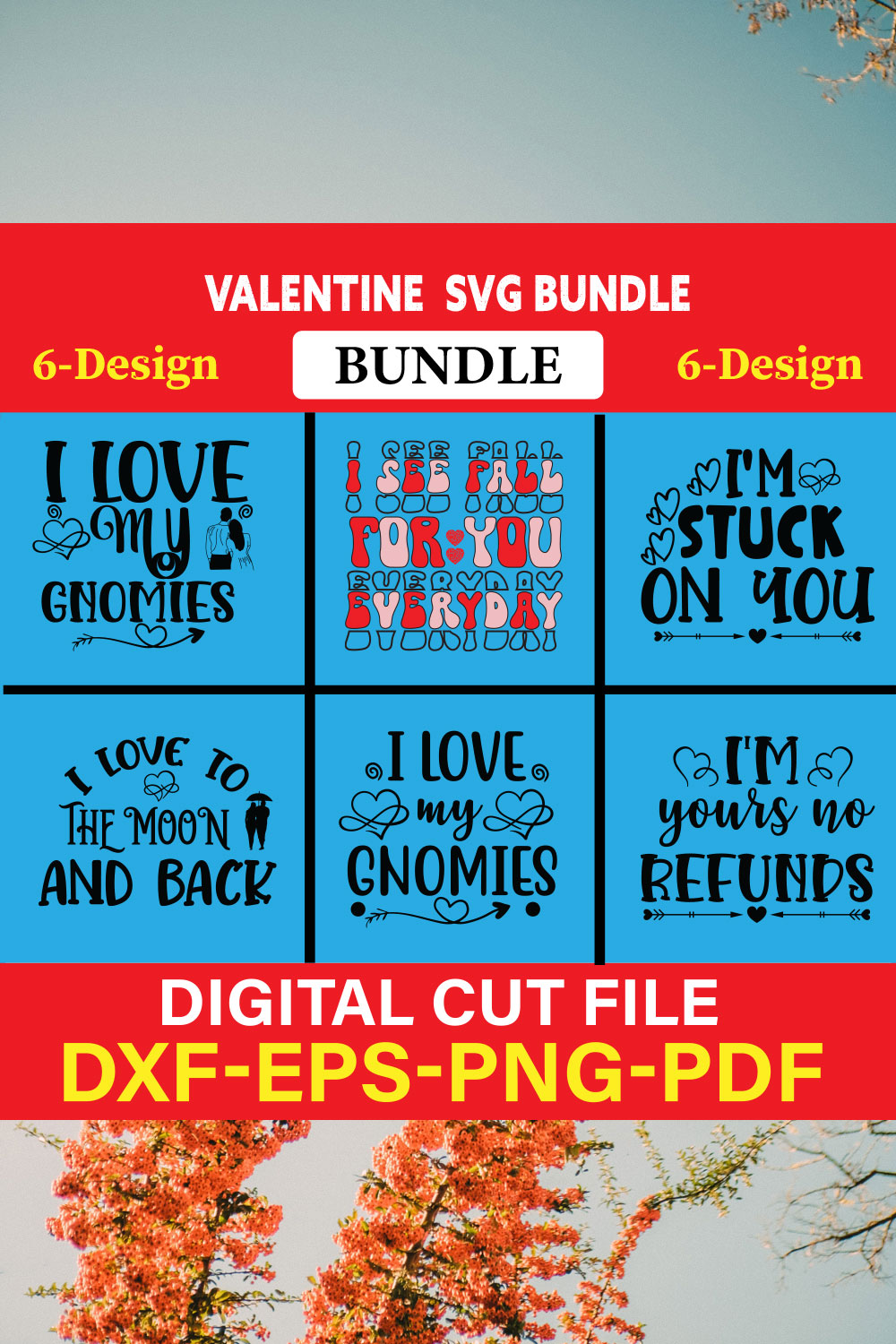 Valentine T-shirt Design Bundle Vol-13 pinterest preview image.