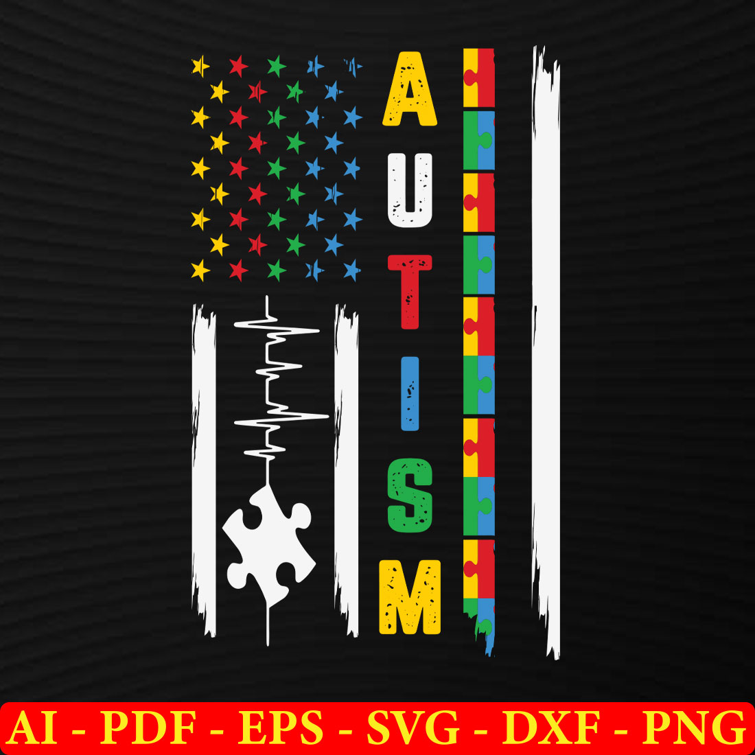 6 Autism Awareness Day T-shirt SVG Bundle Vol-01 preview image.
