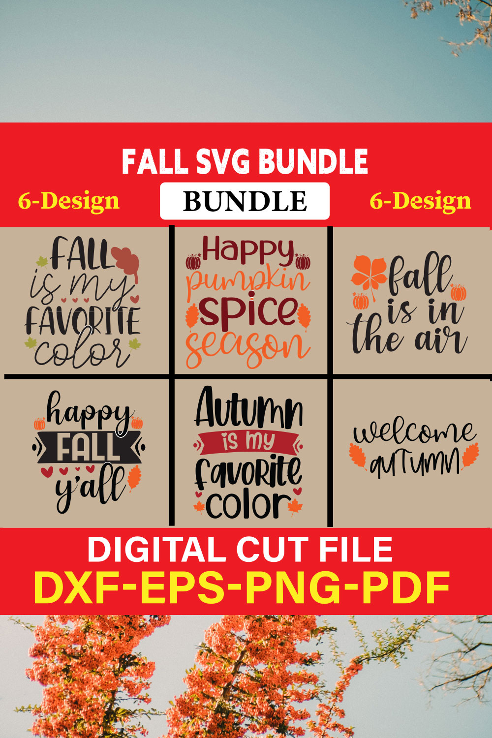 Fall SVG, Fall SVG Bundle, Autumn Svg, Thanksgiving Svg, Fall Svg Designs, Fall Sign, Autumn Bundle Svg, Vol-01 pinterest preview image.