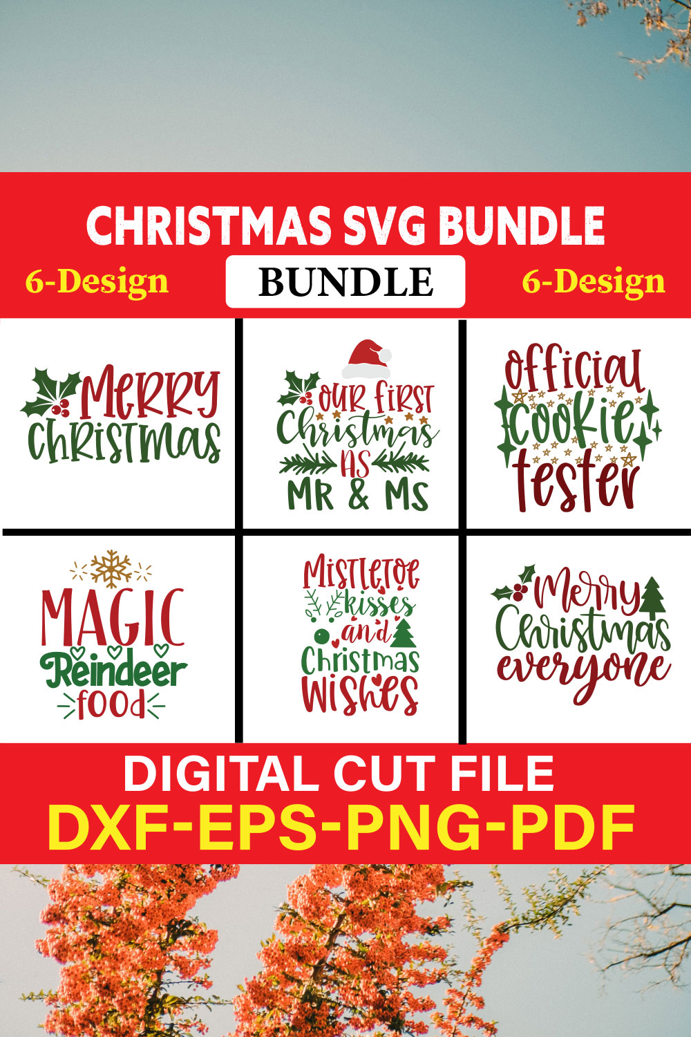 Christmas T-shirt Design Bundle Vol-29 pinterest preview image.