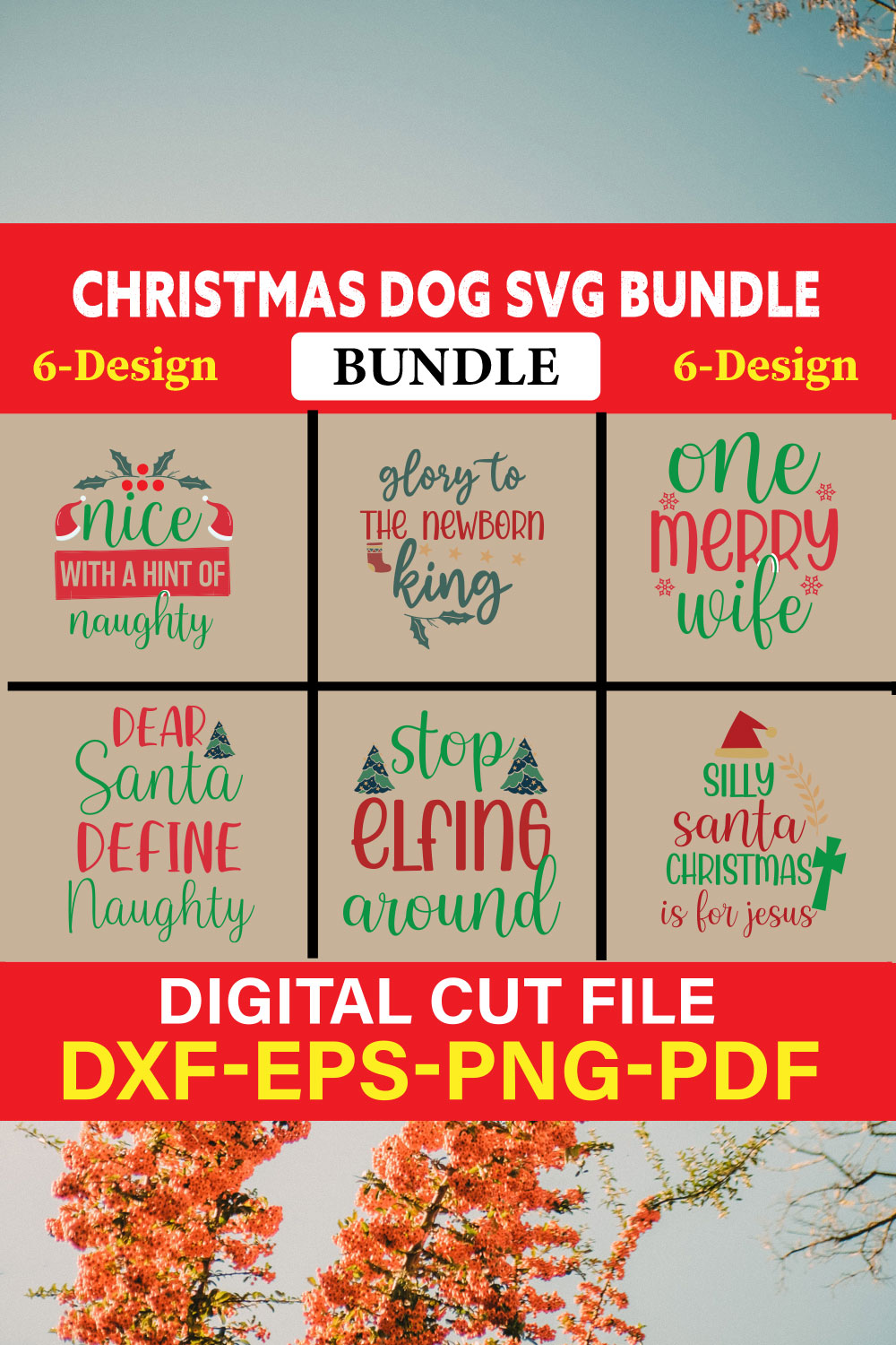 Christmas SVG Bundle / Funny Christmas SVG / Cut File vol-29 pinterest preview image.